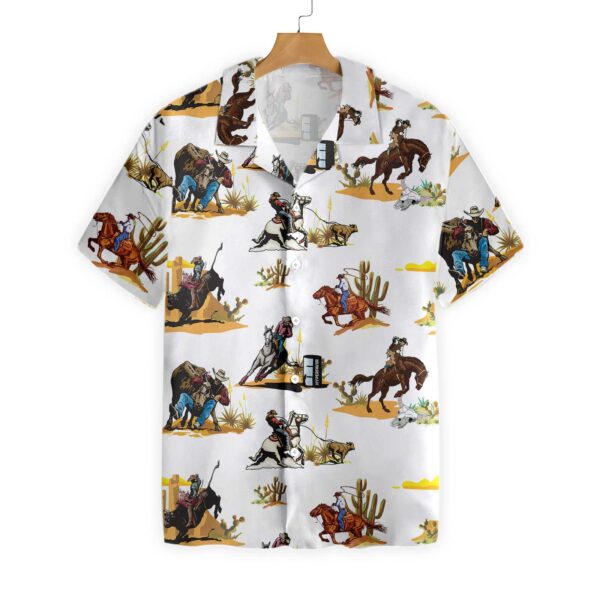 Texas Hawaiian Shirt, Rodeo Seamless Pattern Hawaiian Shirt