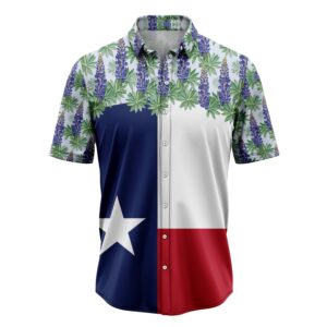 Texas Hawaiian Shirt, Texas Bluebonnet Flag…