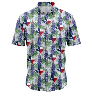 Texas Hawaiian Shirt, Texas Bluebonnet H1712…