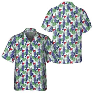 Texas Hawaiian Shirt, Texas Bluebonnet Hawaiian…