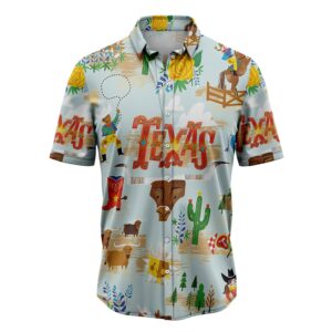 Texas Hawaiian Shirt, Texas Cowboy T0307…