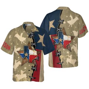 Texas Hawaiian Shirt, Texas Flag &…