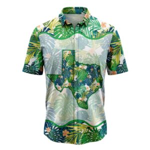 Texas Hawaiian Shirt, Texas Green Tropical…