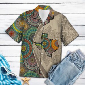 Texas Hawaiian Shirt, Texas Mandala H3713…