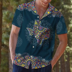 Texas Hawaiian Shirt, Texas Mandala T0207…