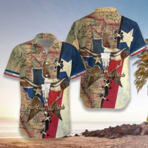 Texas Hawaiian Shirt, Texas Peace 3D…