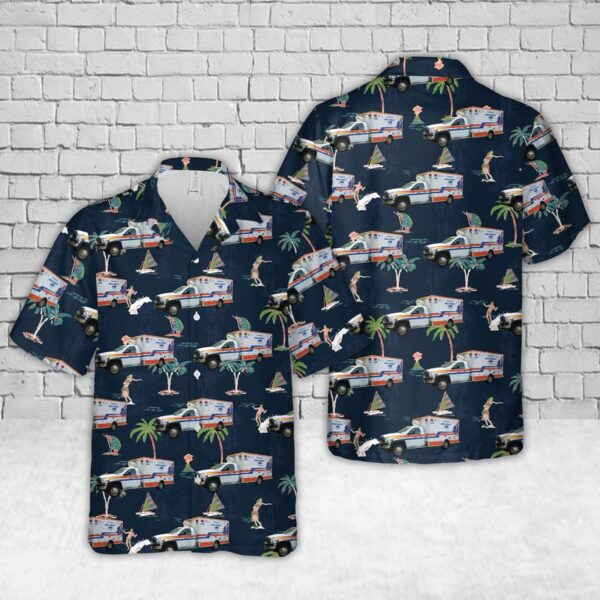 Texas Hawaiian Shirt, Texas Polk County EMS Hawaiian Shirt