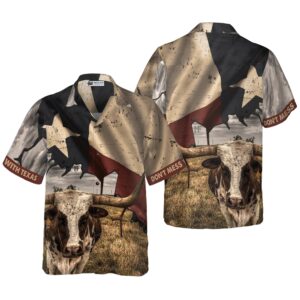 Texas Hawaiian Shirt, Texas State Map…