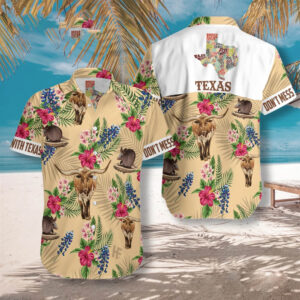 Texas Hawaiian Shirt, Texas Tropical Hawaiian…