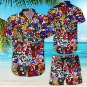 Texas Hawaiian Shirt, Transformer 80s Colorful…