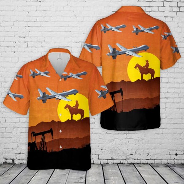 Texas Hawaiian Shirt, USAF Texas Air National Guard 147th Attack Wing MQ-9 Reaper Hawaiian Shirt