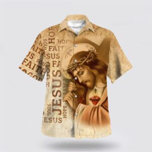 Christian Hawaiian Shirt, The Sacred Heart…