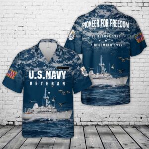 Us Navy Hawaiian Shirt, Custom Name…