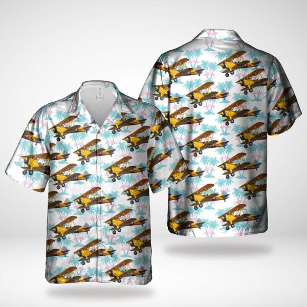 Us Navy Hawaiian Shirt, US NAVY, Boeing-Stearman Model 75 Hawaiian Shirt, Military Hawaiian Shirt