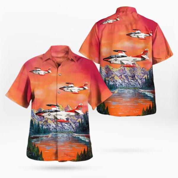 Us Navy Hawaiian Shirt, US Navy North American T-2 Buckeye Hawaiian Shirt, Military Hawaiian Shirt