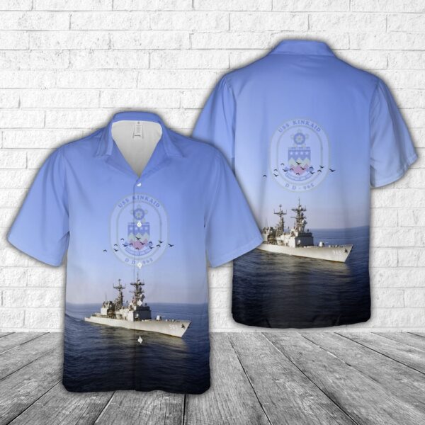 Us Navy Hawaiian Shirt, US Navy USS Kinkaid (DD-965) Hawaiian Shirt, Military Hawaiian Shirt