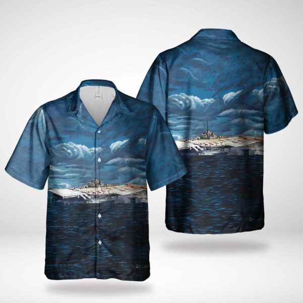 Us Navy Hawaiian Shirt, US Navy, WWII, USS Antietam (CV-36) Hawaiian Shirt, Military Hawaiian Shirt