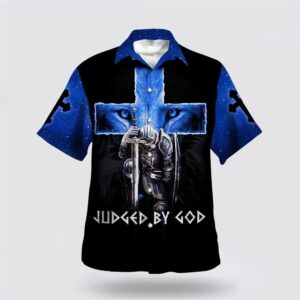 Christian Hawaiian Shirt, Warrior Lion Cross…