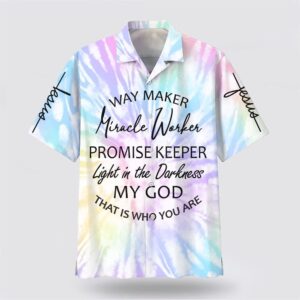 Christian Hawaiian Shirt, Way Maker Miracle…