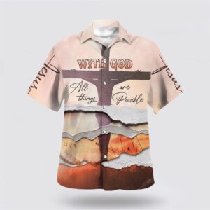 Christian Hawaiian Shirt, With God All…