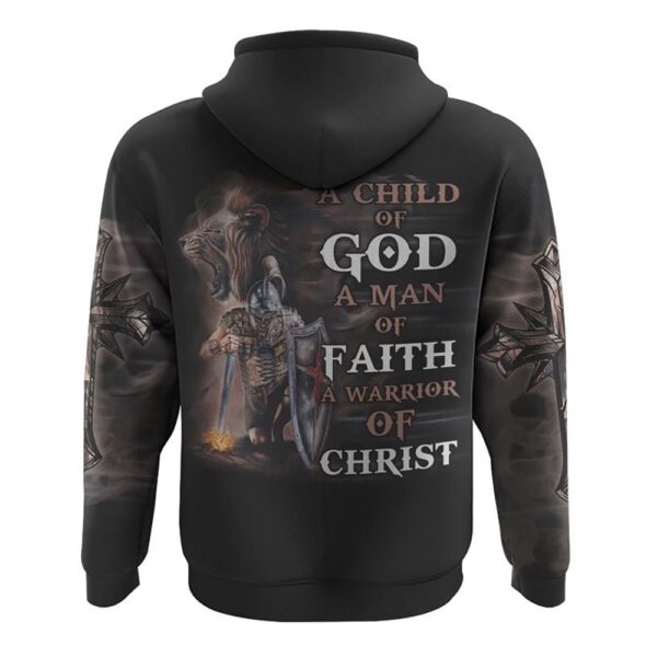 A Child Of God A Man Of Faith Lion Warrior Hoodie, Christian Hoodie, Bible Hoodies, Religious Hoodies