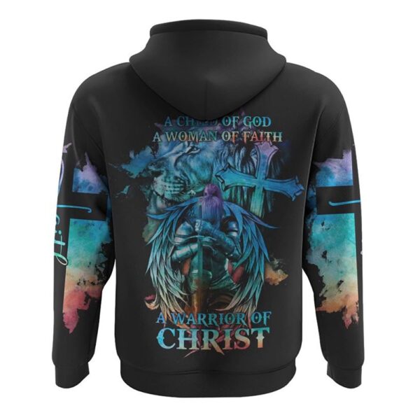 A Child Of God A Woman Of Faith Lion Warrior Hoodie, Christian Hoodie, Bible Hoodies, Religious Hoodies