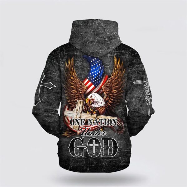 American Eagle USA Flag 3D Hoodie One Nation Under God, Christian Hoodie, Bible Hoodies, Scripture Hoodies