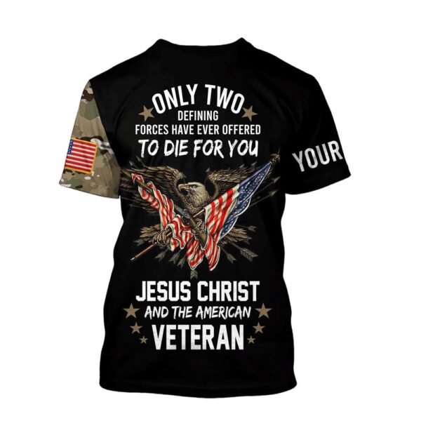 American Veteran Jesus Customizeds 3D T-Shirt, Christian T Shirt, Jesus Tshirt Designs, Jesus Christ Shirt