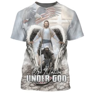 American Warrior Knee Before Gods One Nation Under God 3D T Shirt Christian T Shirt Jesus Tshirt Designs Jesus Christ Shirt 1 hrcfls.jpg