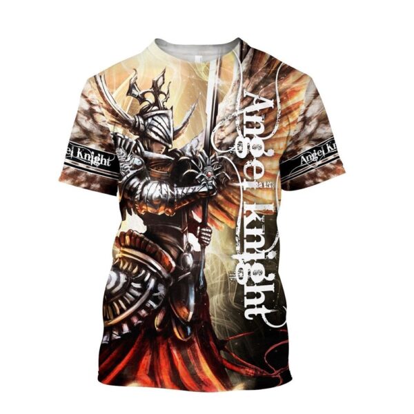 Angel Knight Templar Jesuss 3D T-Shirt, Christian T Shirt, Jesus Tshirt Designs, Jesus Christ Shirt