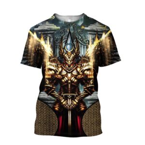 Angel Knights Templar Jesuss 3D T-Shirt,…