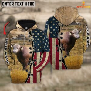 Beefalo On Farms Custom Name American Flag 3D Shirt, Farm Hoodie, Farmher Shirt
