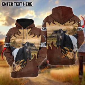 Belted Galloway Brown Hair Pattern Personalized Name 3D Hoodie, Farm Hoodie, Farmher Shirt