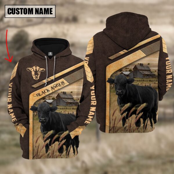 Black Angus On The Meadow Custom Name Hoodie, Farm Hoodie, Farmher Shirt