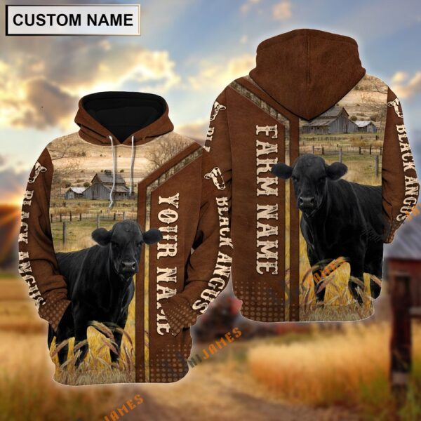 Black Angus Personalized Name, Farm Name 3D Hoodie, Farm Hoodie, Farmher Shirt
