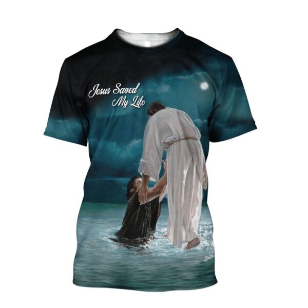 Blue Jesus Save My Life Jesus Unisex 3D T-Shirt, Christian T Shirt, Jesus Tshirt Designs, Jesus Christ Shirt