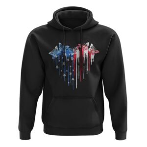 Butterfly Cross Melt Heart Flag Hoodie,…