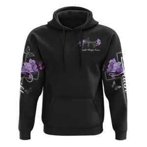 Butterfly Purple Cross Faith Hoodie, Christian…