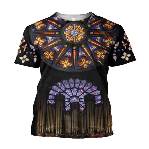 Cathedrals Stained Glass Windows Christian 3D T-Shirt, Christian T Shirt, Jesus Tshirt Designs, Jesus Christ Shirt