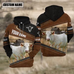Charolais Cattle Leather Pattern Farm Personalized…