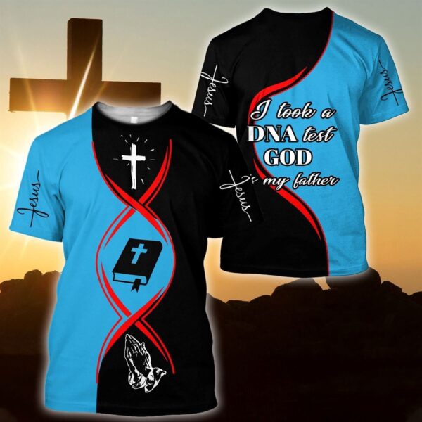 Christian Jesus Dna Test Blue And Black Color Jesus Unisexs 3D T-Shirt, Christian T Shirt, Jesus Tshirt Designs, Jesus Christ Shirt