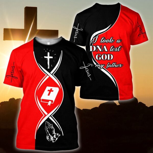 Christian Jesus Dna Test Red And Black Color Jesus Unisex 3D T-Shirt, Christian T Shirt, Jesus Tshirt Designs, Jesus Christ Shirt
