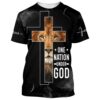 Cross The Lion Of Judahs, One Nation Under God 3D T-Shirt, Christian T Shirt, Jesus Tshirt Designs, Jesus Christ Shirt