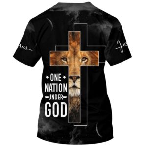 Cross The Lion Of Judahs One Nation Under God 3D T Shirt Christian T Shirt Jesus Tshirt Designs Jesus Christ Shirt 2 syufwx.jpg
