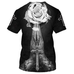 Cross With Rose 3D T Shirt Christian T Shirt Jesus Tshirt Designs Jesus Christ Shirt 2 zrmjei.jpg
