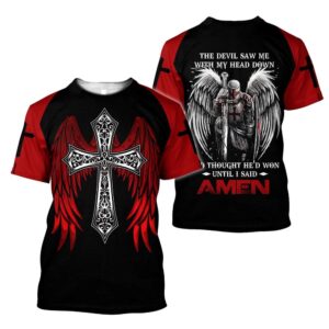 Cross With Wing Jesuss 3D T-Shirt,…