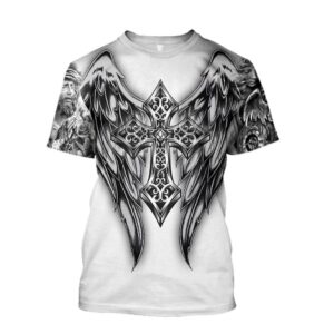 Cross With Wings Jesuss 3D T-Shirt,…