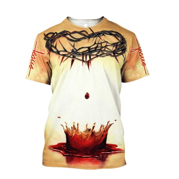 Crown Of Thorn Jesus Unisexs 3D T-Shirt, Christian T Shirt, Jesus Tshirt Designs, Jesus Christ Shirt