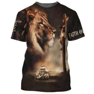 Crucified Christ Lion 3D T-Shirt, Christian…