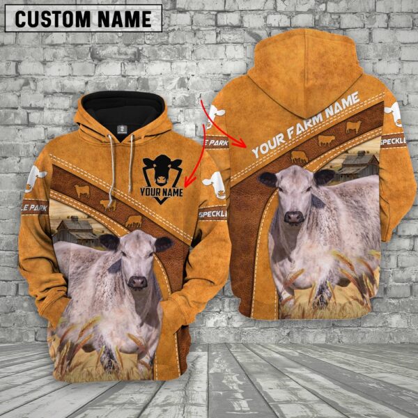 Custom Name 3D Speckle Park Cattle Hoodie, Farm Hoodie, Farmher Shirt